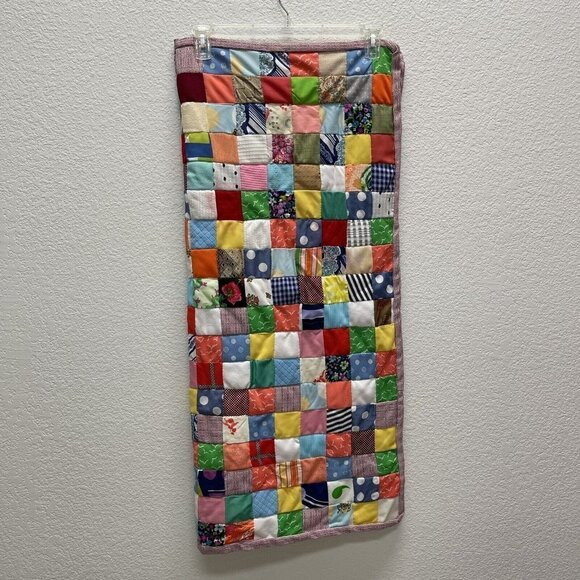 Vintage Quilt Mixed Fabrics Quilted 35" x 40" Machine stitched Lap Quilt Baby - Picture 2 of 9
